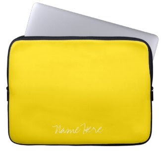 Cute Yellow Custom Name Computer Sleeve