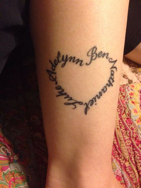 ankle heart tattoo  kids names tattoo pinterest