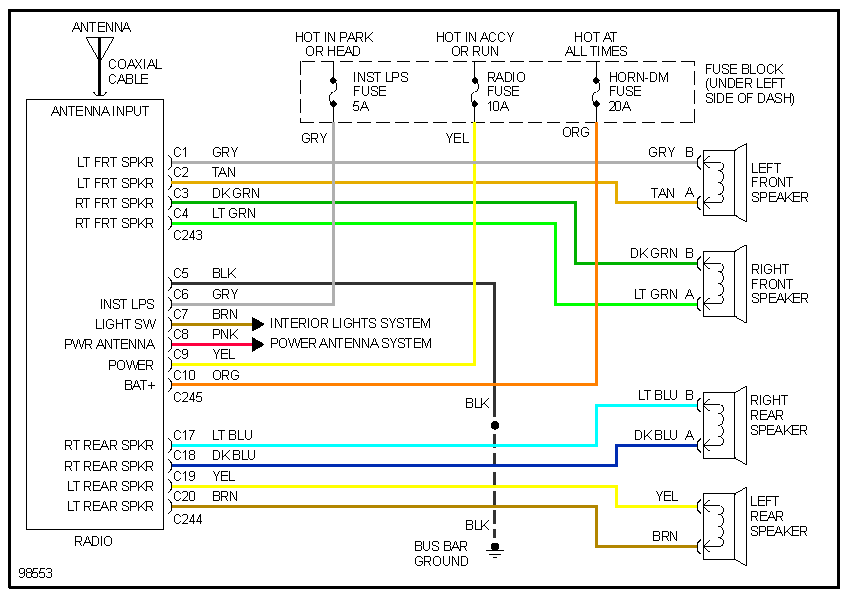 Looking for wiring diagram to hook my factory radio back