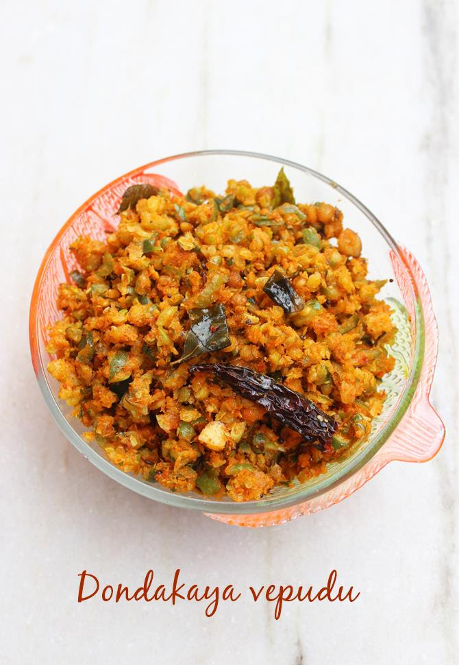Dondakaya fry (vepudu) recipe | Ivy gourd stir fry recipe