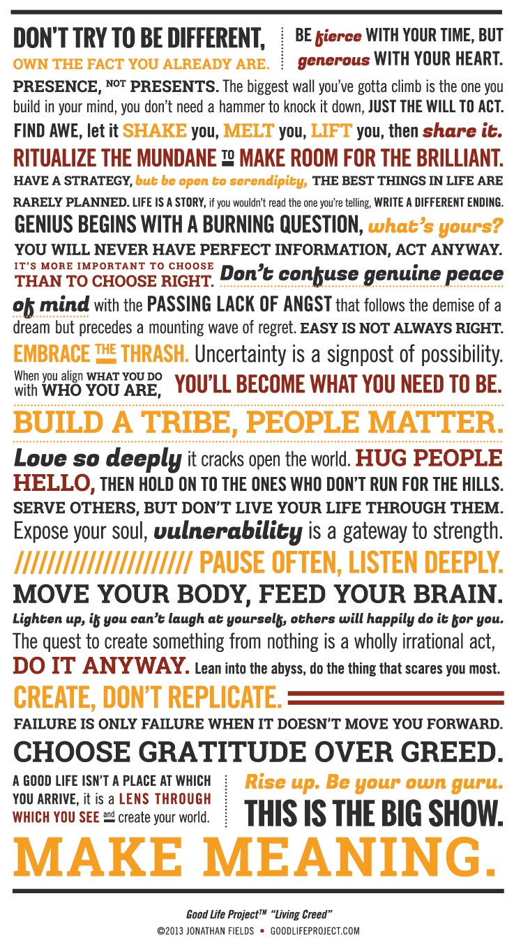 Good Life Project Living Creed 2 0