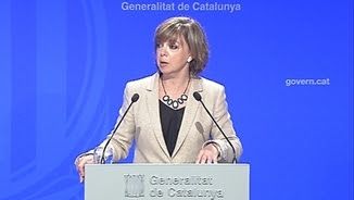 La consellera Meritxell Borràs, en la roda de premsa d'aquest dimarts després de la reunió del Consell Executiu