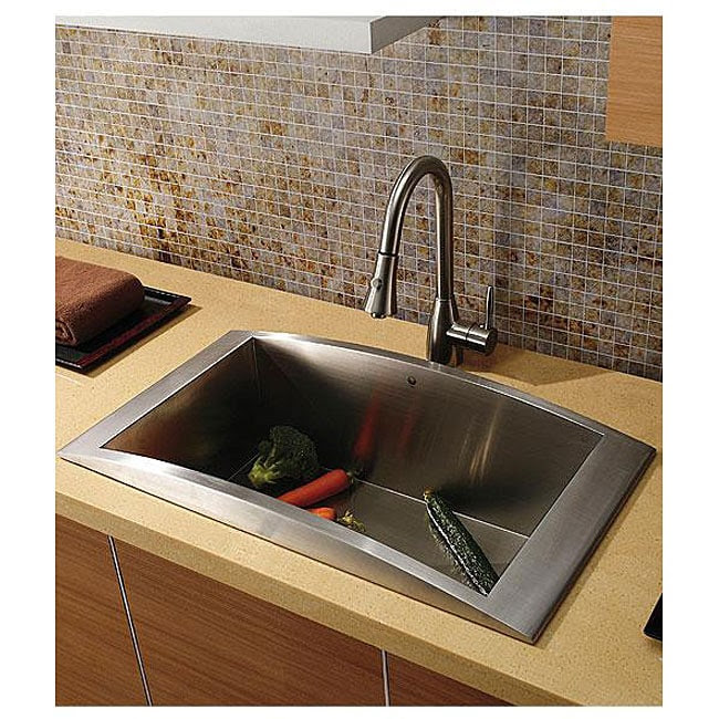 Vigo Top-mount Stainless Steel Kitchen Sink - 12419307 - Overstock.com