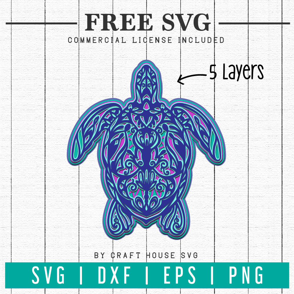 Download Free 3d Turtle Layered Mandala Svg Fb89 Craft House Svg