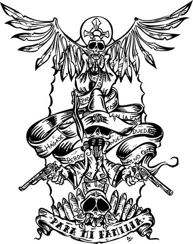  Day of the Dead Art -- Bandito's Prayer Tattoo 