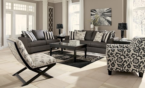 family room furniture - Levon Charcoal Living Room Set from Ashley
(73403) Coleman Furniture