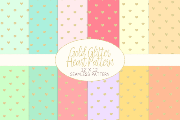 Etsy Gold Glitter Heart Pattern Pattern by lilyuri0205 cut files for your personal DIY projects