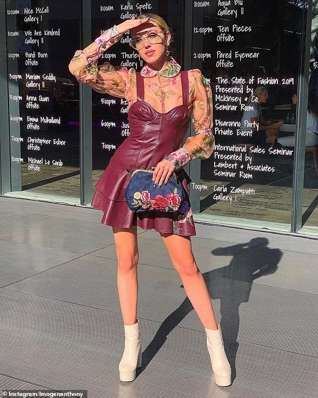 Imogen Anthony channels boho chic at Fashion Week - Daily Mail