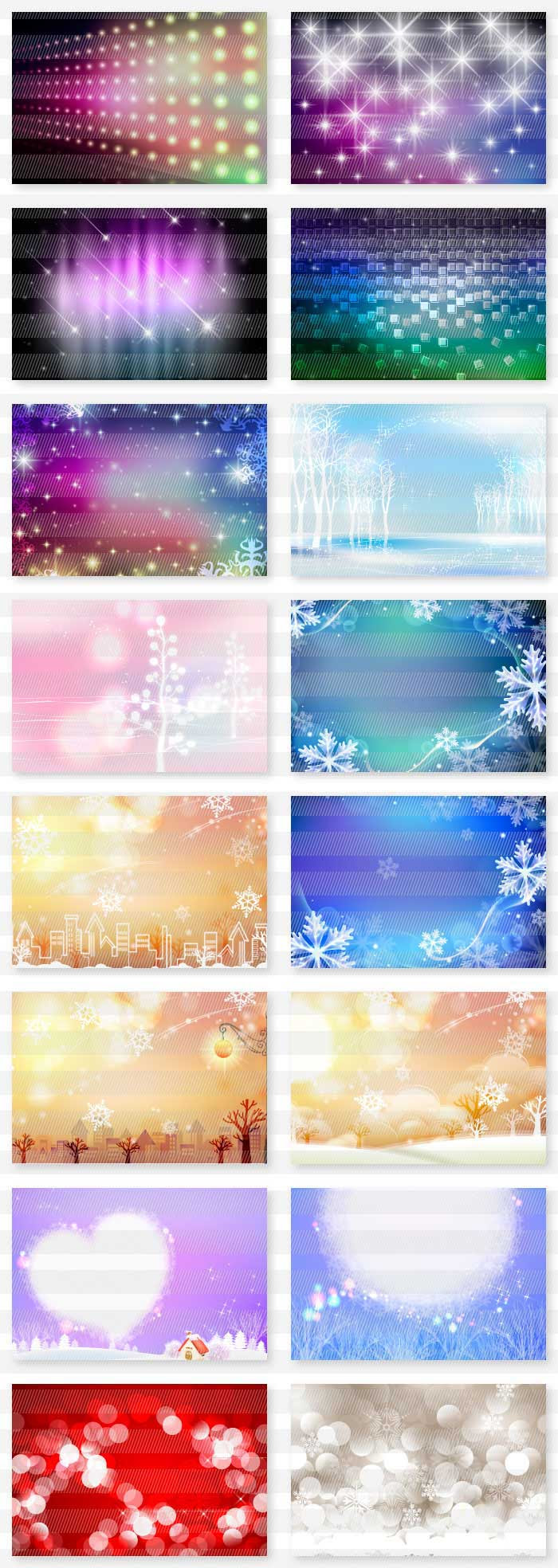 冬の背景素材集｜ Illustratorの季節の背景素材集