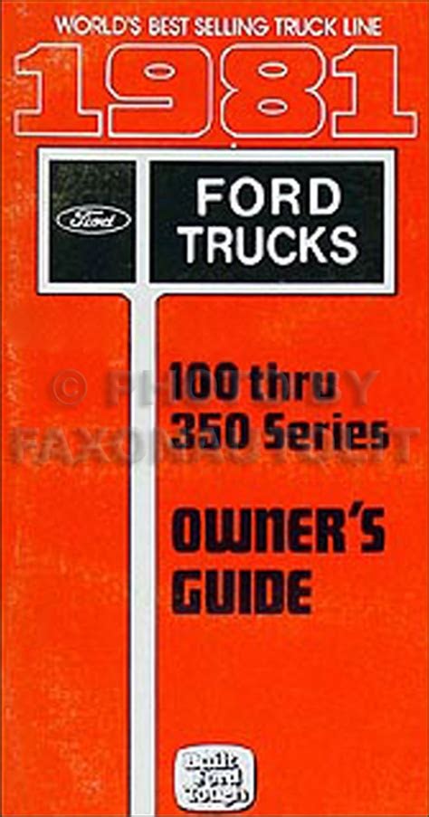 eBook 1981 Ford Truck Owners Manual (PDF / ePub)