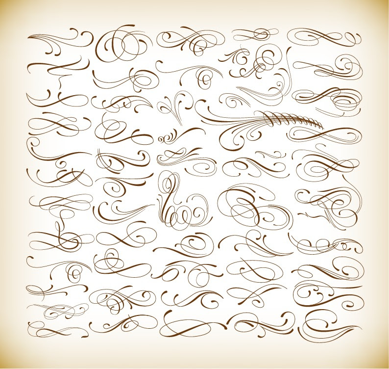 Download Calligraphic Elements Vector Set for Your Design | Free ...