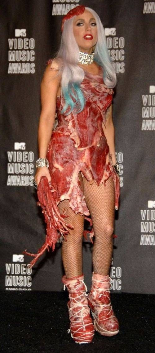 Lady Gaga and Her Dress of Meat (10 pics)