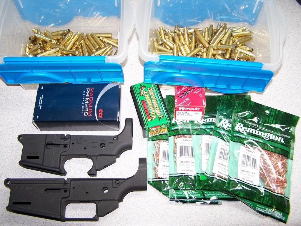 Lowers, brass, and bullets