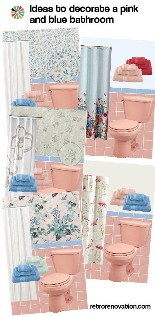 13 ideas to decorate a pink and blue tile bathroom  Retro Renovation