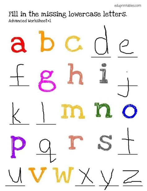  lowercase letters worksheets for kindergarten workssheet list