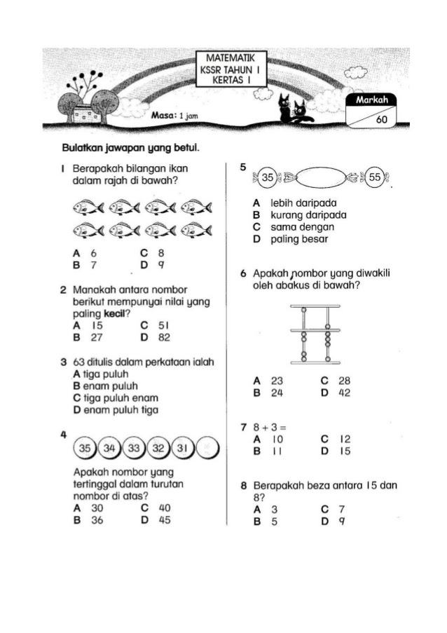 Contoh Kertas Soalan Matematik Tahun 1 2017  sigmacore