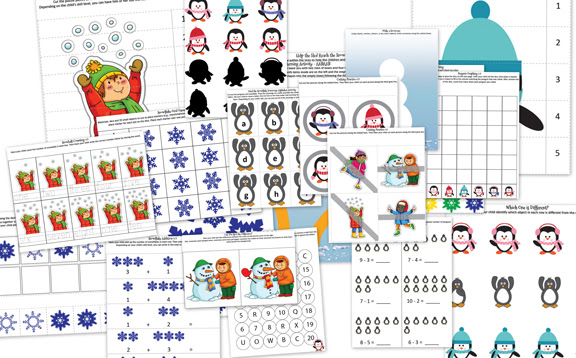 Winter printable pack collage || Gift of Curiosity