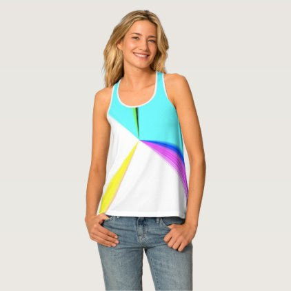 Summer Abstract Razorback Tank Top by Janz