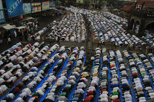 The Eid Ul Fitr Prayers At Bandra Station Road 2013 by firoze shakir photographerno1
