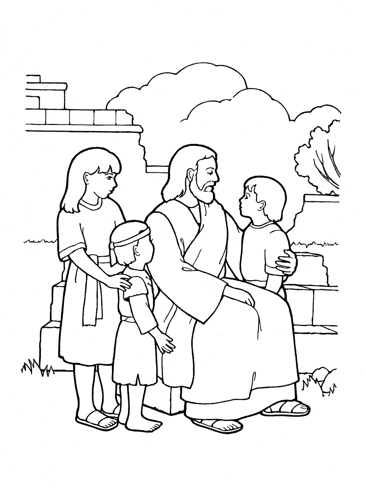 jesus and the children whitaker print