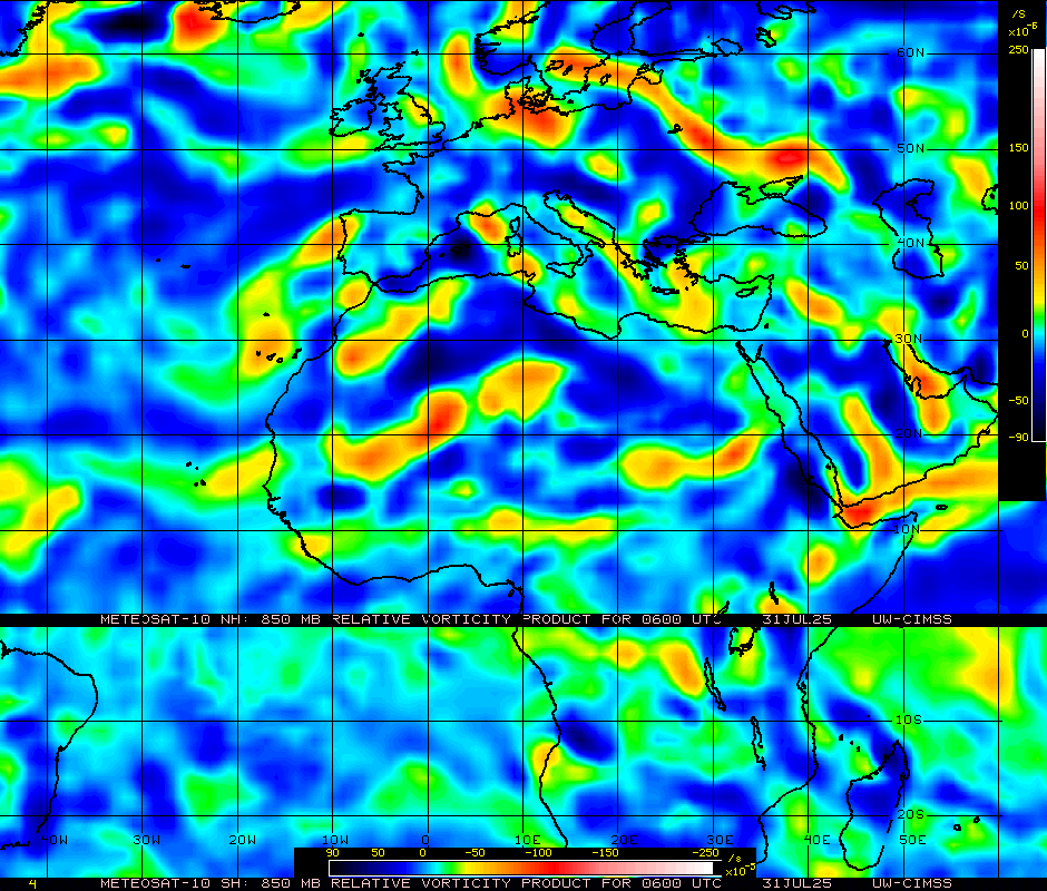 850mb Vorticity - East Atlantic