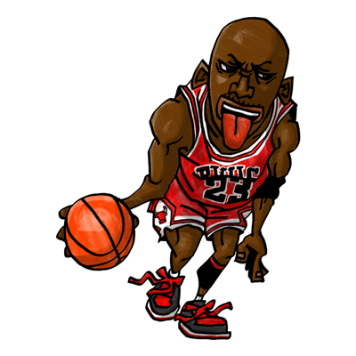 Nbaイラスト バスケイラスト アンストッパブル Nba Illustration Nba Caricature Unstoppable Michael Jordan マイケル ジョーダン