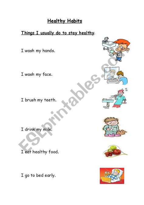 Not only is this bad for your back, but it also leads to weight gain and circulatory issues. healthy habits esl worksheet by bdayekh
