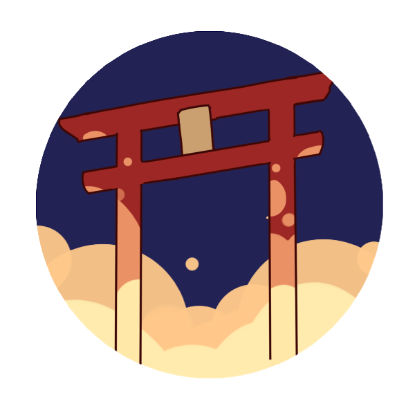 光に照らされる鳥居のイラスト かわいいフリー素材が無料のイラストレイン