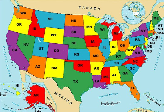 map of usa and mexico. Click here for Larger Map