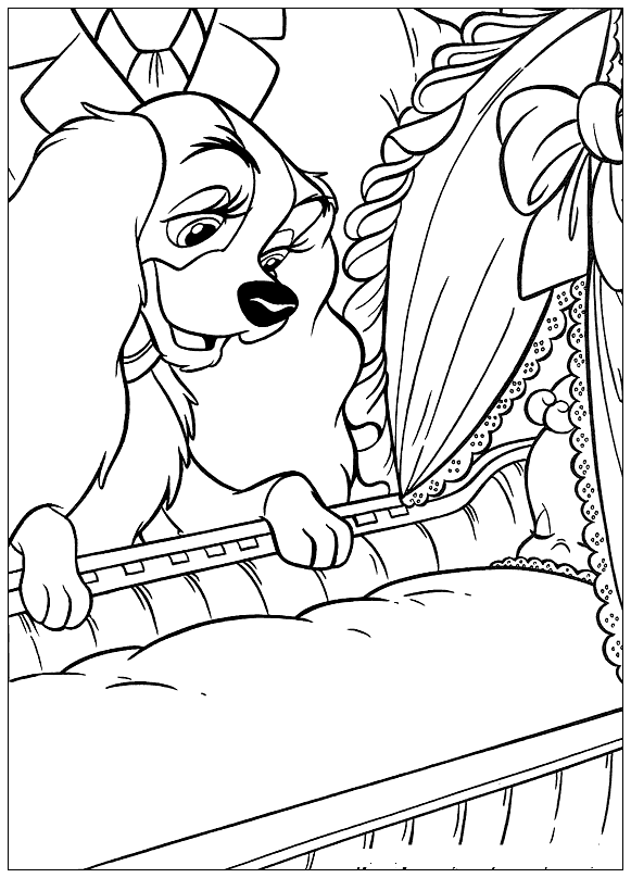 Download Coloring page - Baby Crib