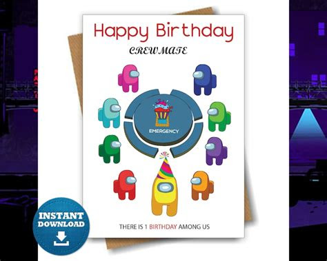  printable among us birthday card printable word searches
