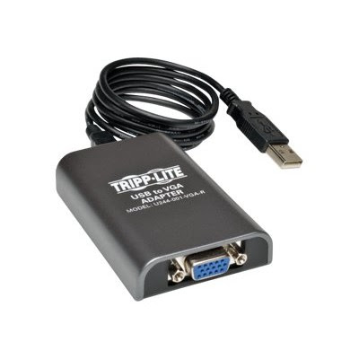 TrippLite U244-001-VGA-R USB 2.0 to VGA Dual Multi-Monitor External Video Graphics Card Adapter 1080p 60Hz - External video adapter - USB 2.0 - D-Sub