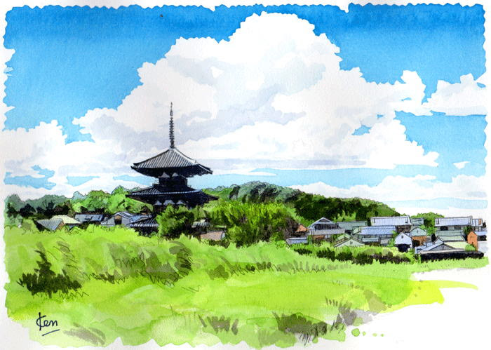 水彩画 心のしみる日本の風景