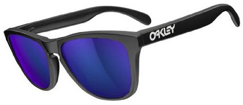 Oakley Frogskins Matte Black/Violet Iridium Sunglasses On Sale