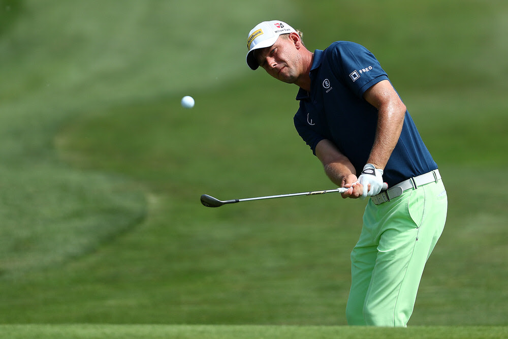 PASSAU, GERMANY - AUGUST 19:  Marcel Siem of Germany celebrates his win against Robert Rock during day three of the Saltire Energy Paul Lawrie Matchplay at Golf Resort Bad Griesbach on August 19, 2017 in Passau, Germany.  (Photo by Matthew Lewis/Getty Images)