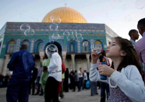 The first day of Eid Al Fitr ,Dome of the rock , Jerusalem.