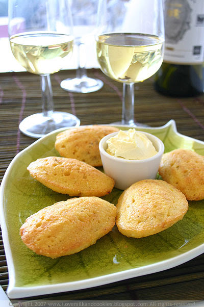 Cornmeal and Shallot Madeleines with Crème Fraîche