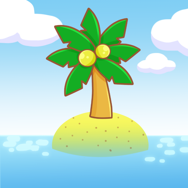 南国の島のイラスト かわいいフリー素材が無料のイラストレイン