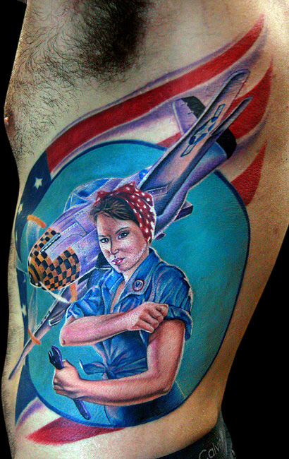rosie the riveter - dragonfly tattoo