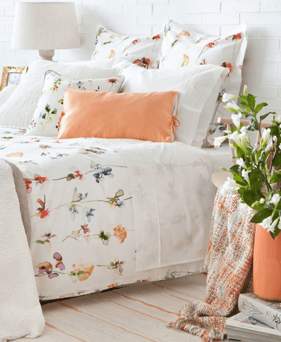 Delightful Summer Bedroom Designs In Peach And White Delightful Summer Bedroom Designs In Peach And White