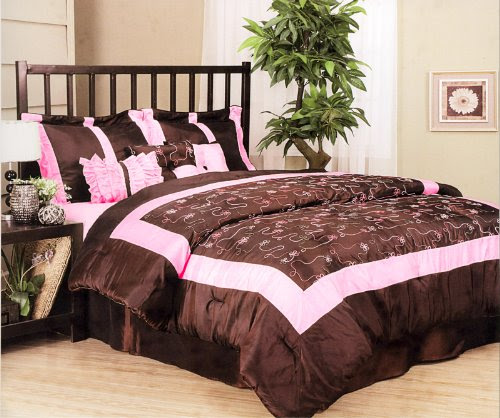 Pink and Brown Bedding for Bedroom