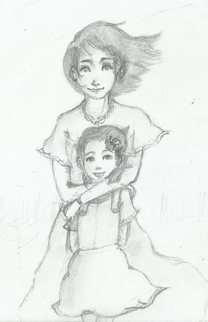Ibu Dan Anak Sketch Awal 385776140