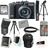 Canon PowerShot G15 12.1 MP Digital Camera with 5x Optical Image Stabilized Zoom + TTL Flash for Canon Cameras + NB-10L Battery + 32GB Deluxe Accessory Kit
