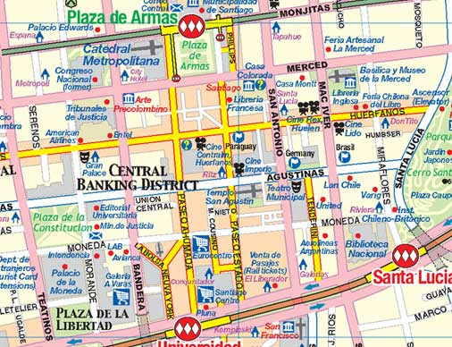 map of chile santiago. Santiago de Chile, buy this map