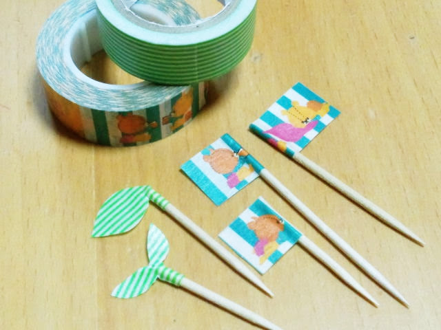 マスキングテープでオリジナルピック 岩元家のお弁当