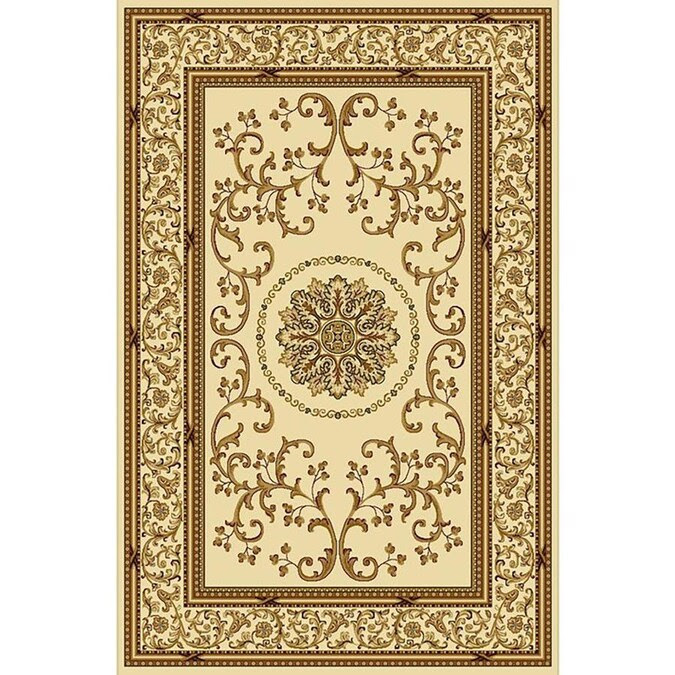 Radici Usa Noble 3 X 5 Ivory Indoor Medallion Oriental Area Rug In The Rugs Department At Lowes Com