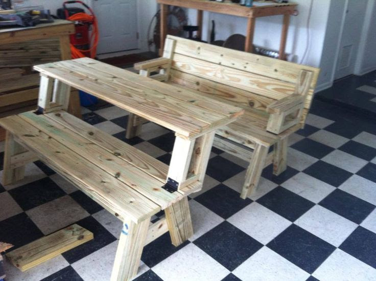 Convertible Bench Picnic Table Plans PDF Woodworking