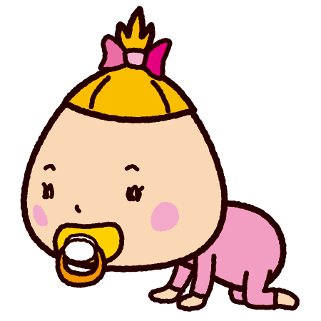 ハイハイする赤ちゃんのイラスト おしゃぶり 2カット イラストくん