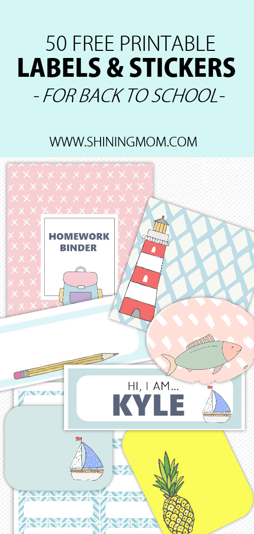 Free Printable School Labels 50 Super Cute Designs