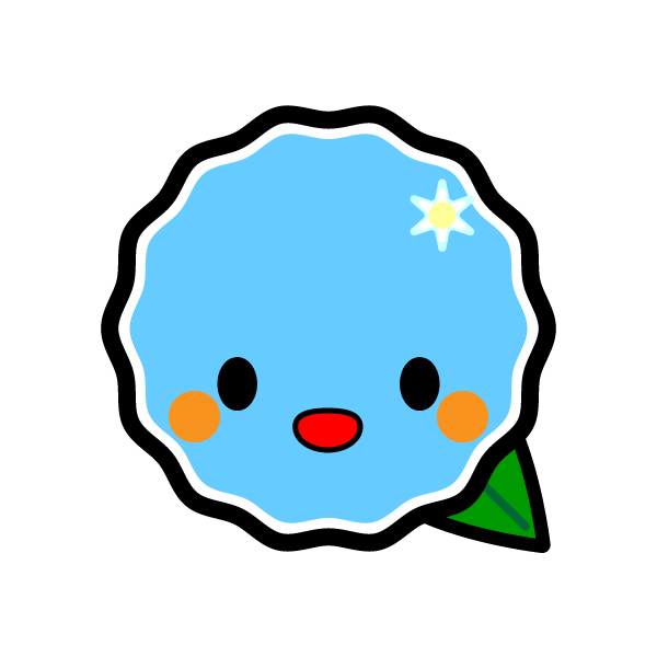 キャラクター風で笑顔のかわいい朝顔の無料イラスト 商用フリー オイデ43